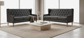 Modernes 2-teiliges Sofa-Set aus Stoff in Grau mit Holzrahmen, 2-Sitzer und 3-Sitzer, bequemes Wohnzimmerm?bel