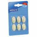 Wenko Wandhaken Set, Kunststoff, 6 St¨¹ck, Beige, 1.5 x 2.5 cm
