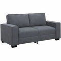 Elegantes 2-Sitzer-Sofa aus dunkelgrauem Samt mit stabiler Struktur, ideal f¨¹r Wohnzimmer oder B¨¹ro