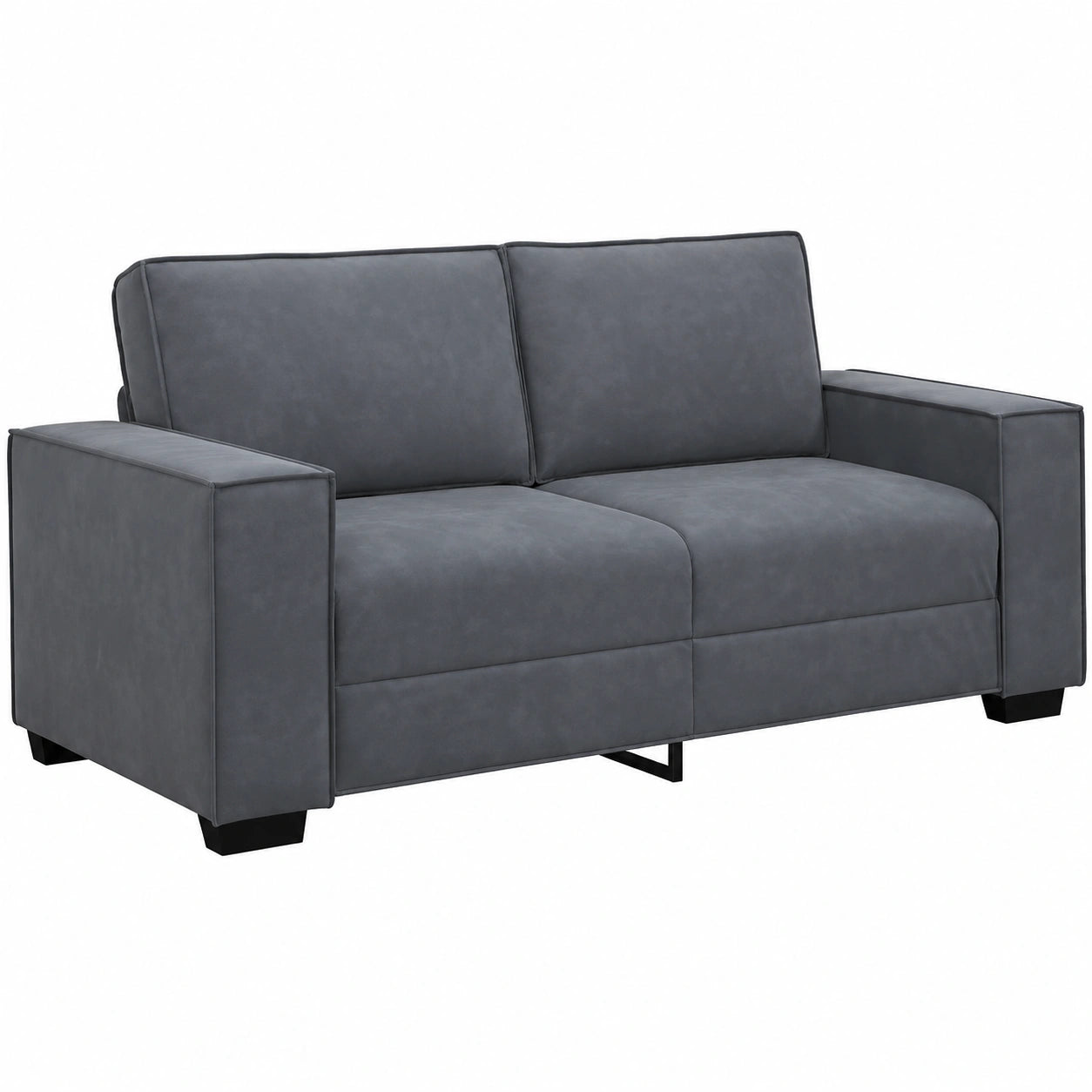 Elegantes 2-Sitzer-Sofa aus dunkelgrauem Samt mit stabiler Struktur, ideal f¨¹r Wohnzimmer oder B¨¹ro
