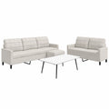 Elegante Sofagarnitur in Creme-Samt mit 2- und 3-Sitzer, inklusive Fu?hocker, Vielseitiges Wohnzimmerm?bel f¨¹r Komfort und Stil