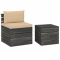 Modulares Palettensofa-Set aus Kiefernholz mit Kissen f¨¹r den Garten