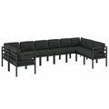 10-teilige Gartenlounge aus Aluminium in Anthrazit mit Kissen