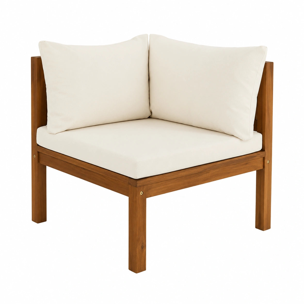 2-tlg. Outdoor-Sofa-Set aus Akazienholz mit Cremewei?en Kissen