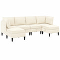 Modernes Ecksofa 6-teilig mit Ottomane, pflegeleicht aus 100% Polyester und Sperrholzrahmen, ideal f¨¹r kleine Wohnzimmer