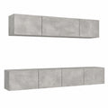 Moderne Wohnwand-Set in Betongrau f¨¹r Wohnzimmer - 4-teilig