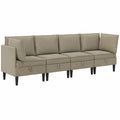 Moderne 4-teilige Stoffsofa-Garnitur in Khaki, Langlebiges Wohnzimmerm?bel-Set mit Sperrholzrahmen, Komfortables Design f¨¹r 4 Personen