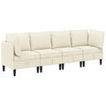 Moderne Ecksofa-Garnitur mit Schlaffunktion f¨¹r Wohnzimmer und B¨¹ro, Creme-Braun, 4-teilig