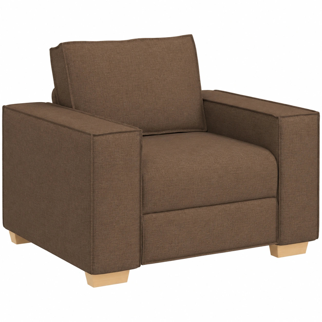 Bequemer Brauner Sessel mit Stoffbezug und Stabiler Konstruktion, Vielseitig f¨¹r Wohnzimmer und B¨¹ro