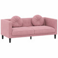 Moderne rosa Samt-Sofagarnitur, 2+3-Sitzer, bequem f¨¹r Wohnzimmer und Balkon
