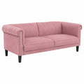 Moderne Rosa Samt Sofagarnitur, 2+3 Sitzer, Holzbeine, Komfortabel & Stabil, Ideal f¨¹r Wohnzimmer, Schlafzimmer & B¨¹ro