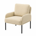 Moderne 3-teilige Sofagarnitur Creme mit Metallbeinen 115x56x80 cm f¨¹r Wohnzimmer