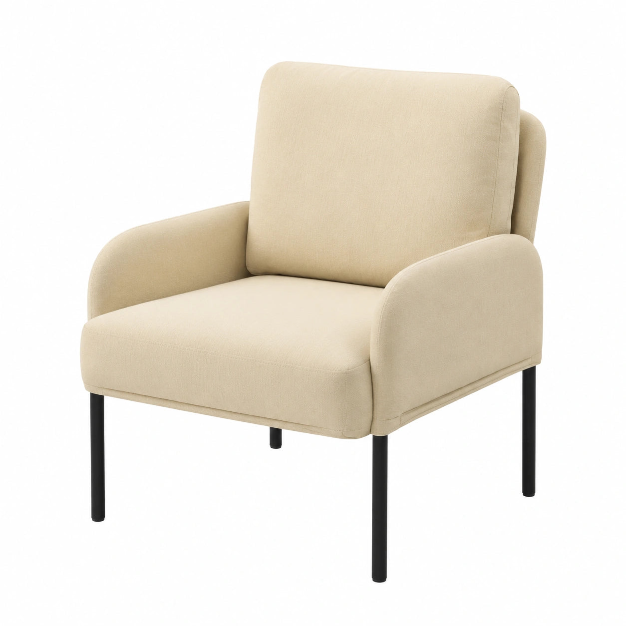Moderne 3-teilige Sofagarnitur Creme mit Metallbeinen 115x56x80 cm f¨¹r Wohnzimmer