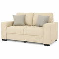 Moderne Sofagarnitur Creme: 2- und 3-Sitzer mit Kissen f¨¹r Wohnzimmer und B¨¹ro