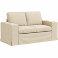 Modernes cremefarbenes Sofa mit stabilem Metallrahmen, komfortablen Polstern und modularem Design, platzsparend f¨¹r vielseitige Wohnraumgestaltung