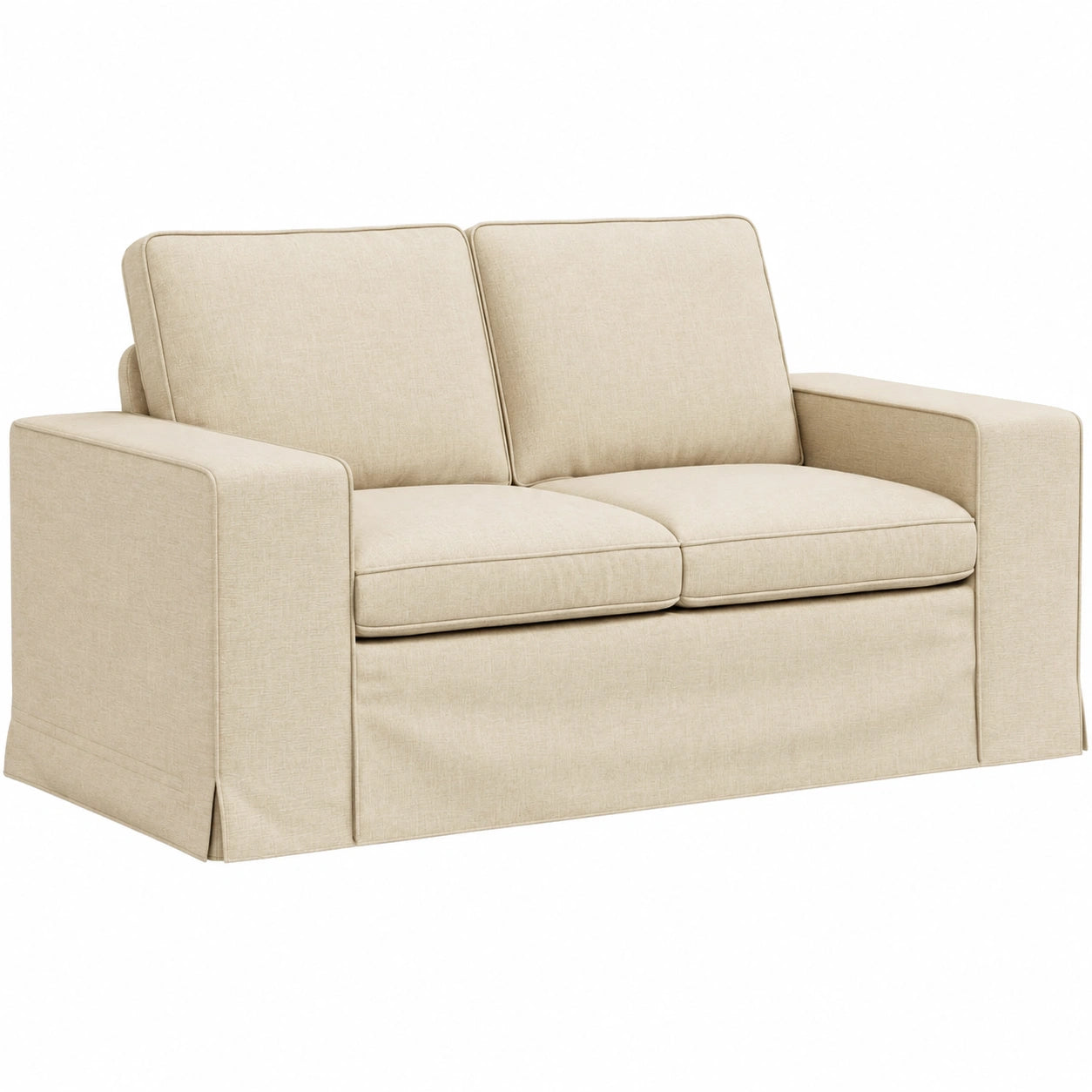 Modernes cremefarbenes Sofa mit stabilem Metallrahmen, komfortablen Polstern und modularem Design, platzsparend f¨¹r vielseitige Wohnraumgestaltung