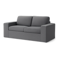 Modulares 2-teiliges Sofaset in Dunkelgrau mit Metallrahmen und Holzwerkstoff-Armlehnen, 162 x 80 x 82 cm, Modernes Design f¨¹r Platzersparnis