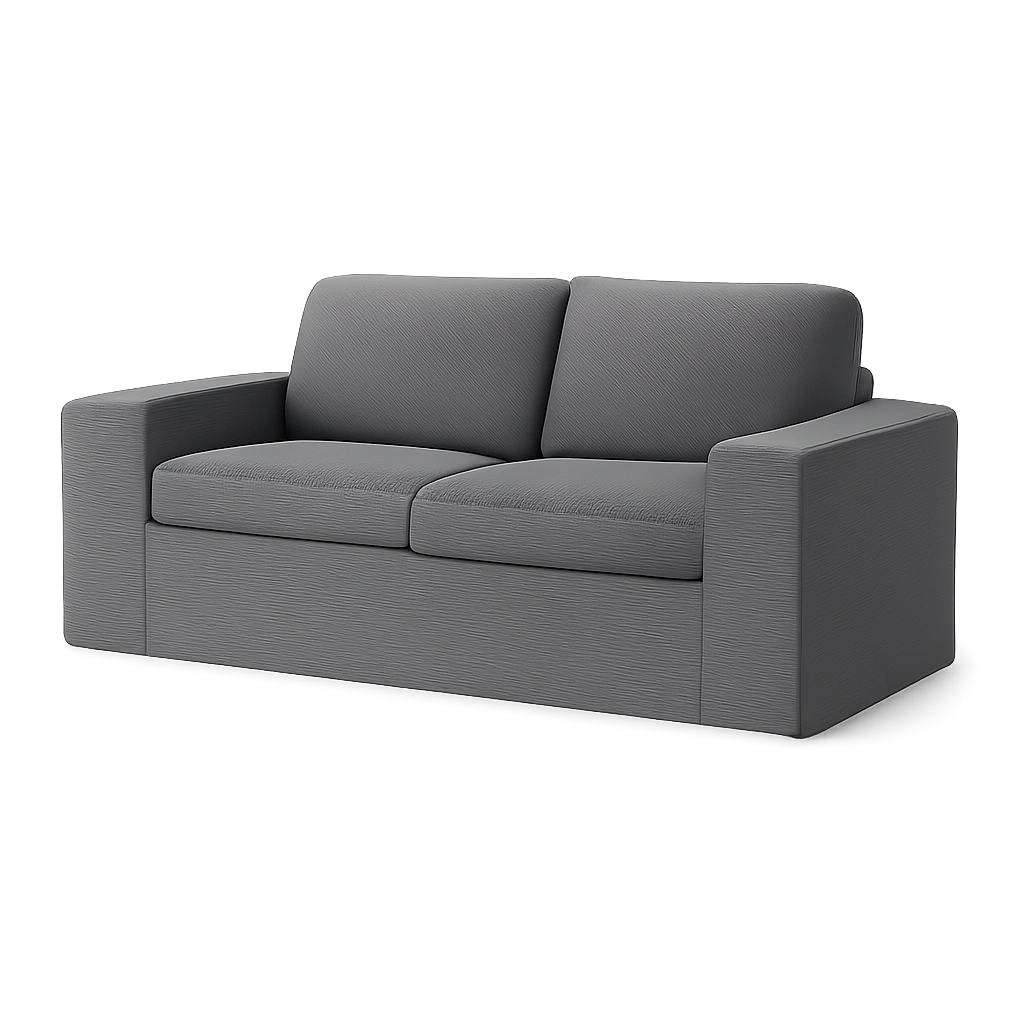 Modulares 2-teiliges Sofaset in Dunkelgrau mit Metallrahmen und Holzwerkstoff-Armlehnen, 162 x 80 x 82 cm, Modernes Design f¨¹r Platzersparnis